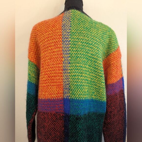 VTG 80s Claudia D. Mohair Preppy Academia Cozycore Maximalist Cardigan Sweater M - Picture 6 of 8